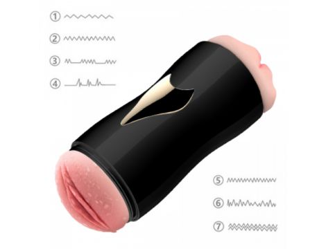 Dwustronny masturbator z wibracją B Series Fox czarny USB - 19
